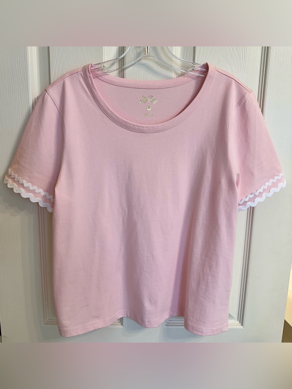Lilly Pulitzer Clairmont Rick Rack Trimmed Knit Top in Pink Muse Size M - Picture 4 of 6